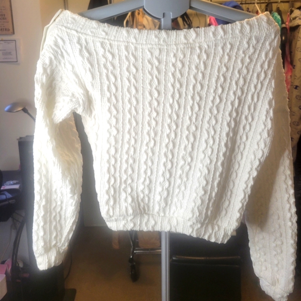 White off shoulder sweater
